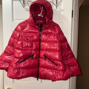 Women's Hot Pink Moncler Cape Puffer Jacket